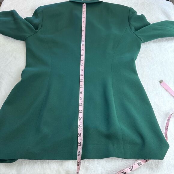 Hugo Buscati Women's 8 Longline Silk Blazer Jacket Teal Green Modern Officewear - Picture 8 of 10